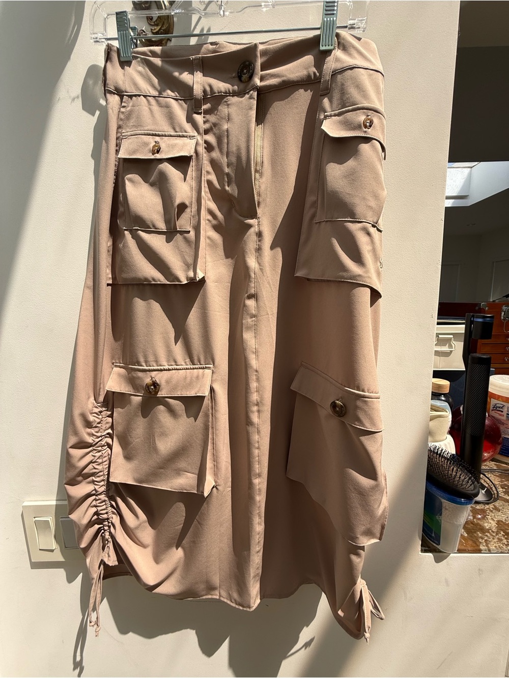 Beige Cargo Utility Men's Pants
